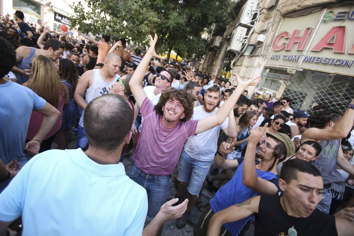 Summer street party in Tel Aviv
