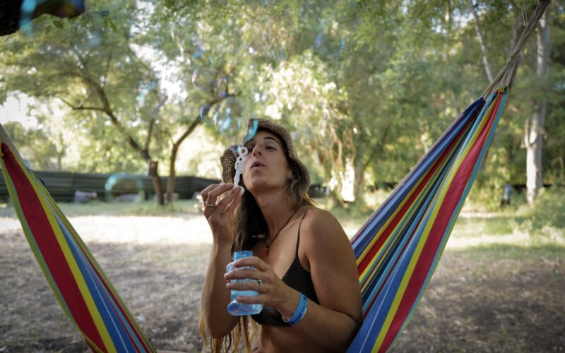 Israelis dance at the Shamba Looloo music rave at Park Hayarden, near the Sea of Galilee