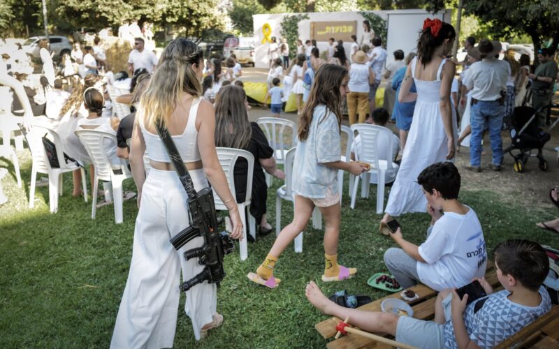 Israelis celebrate the Jewish holiday of Shavuot