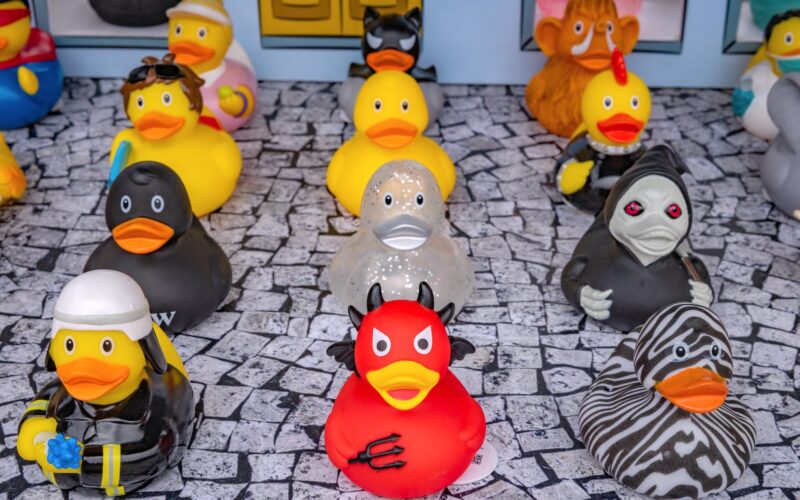 Rubber ducks for sale at a shop